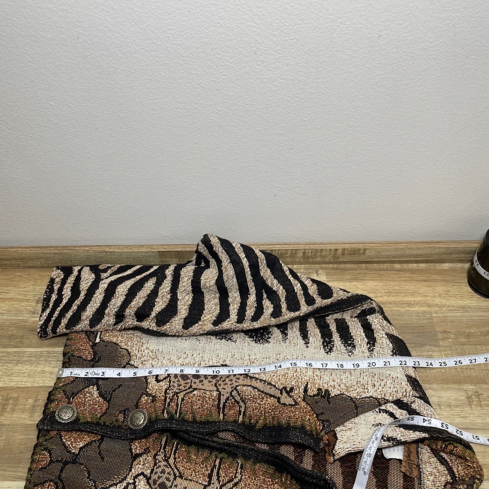 Painted Pony Vintage Safari Zebra Tapestry Jacket Cotton Made in Texas One Size - Picture 6 of 7